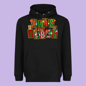 Christmas Xmas Vibes Heavyweight Hoodie Designed By Fadigitalartstudio