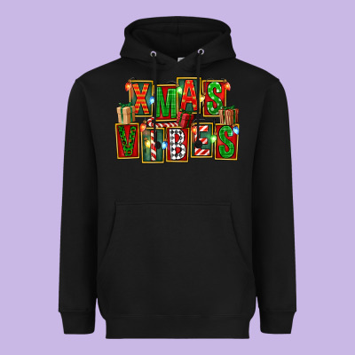 Christmas Xmas Vibes Heavyweight Hoodie Designed By Fadigitalartstudio