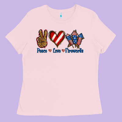 Peace Love Fireworks Ladies Tee Designed By Jasminsmagicworld