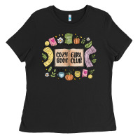 Black cozy book girl club Ladies Tee - MaliasSmallBusiness