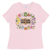 Bubblegum Pink cozy book girl club Ladies Tee - MaliasSmallBusiness