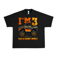 Black i'm three this is how i roll monster truck birthday Urban Heavy Tee - Jasminsmagicworld