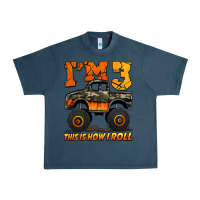 Midnight Navy i'm three this is how i roll monster truck birthday Urban Heavy Tee - Jasminsmagicworld
