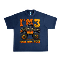 Navy i'm three this is how i roll monster truck birthday Urban Heavy Tee - Jasminsmagicworld