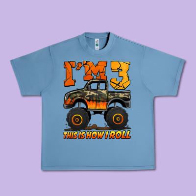 I'm Three This Is How I Roll Monster Truck Birthday Urban Heavy Tee Designed By Jasminsmagicworld