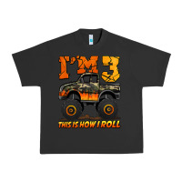 Pigment Black i'm three this is how i roll monster truck birthday Urban Heavy Tee - Jasminsmagicworld
