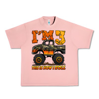 Salmon i'm three this is how i roll monster truck birthday Urban Heavy Tee - Jasminsmagicworld