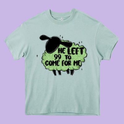 He Left The 99 To Come For Me Heavy Core Tee Designed By Maliassmallbusiness