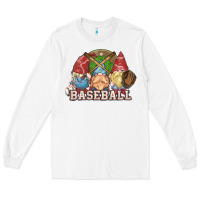White Baseball gnomes Long Sleeve Tee - NancyCooperArtShop