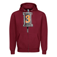 Burgundy marker 3 chain fa element Zipper Hoodie - FaDigitalArtStudio