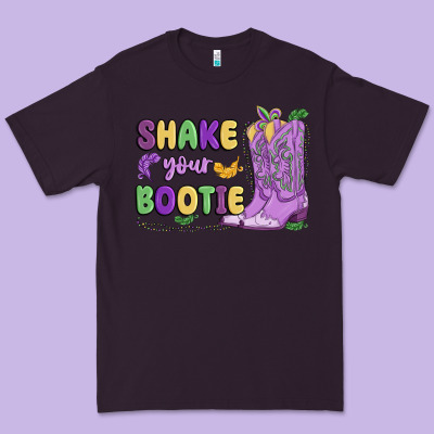 Shake Your Bootie Mardi Gras Premium Tee Designed By Maliassmallbusiness