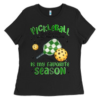Black pickleball is my favorite season Ladies Tee - MaliasSmallBusiness