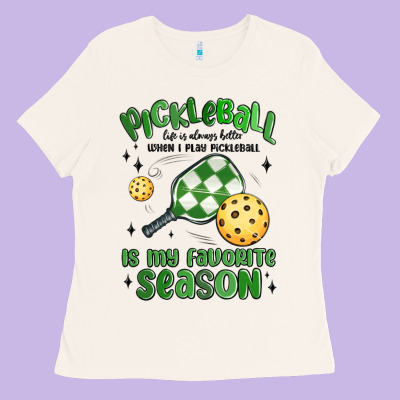 Pickleball Is My Favorite Season Ladies Tee Designed By Maliassmallbusiness