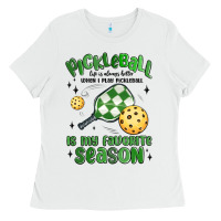 White pickleball is my favorite season Ladies Tee - MaliasSmallBusiness