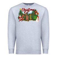 Heather Grey Christmas Crew Premium Sweatshirt - FaDigitalArtStudio