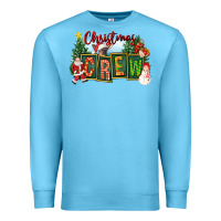 Ocean Blue Christmas Crew Premium Sweatshirt - FaDigitalArtStudio