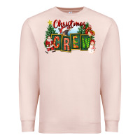 Pale Pink Christmas Crew Premium Sweatshirt - FaDigitalArtStudio