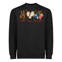 Black Peace love Baseball Heavyweight Sweatshirt - HowdyJamesFarm