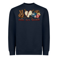 Navy Peace love Baseball Heavyweight Sweatshirt - HowdyJamesFarm