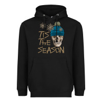 Black skull tis the season winter Heavyweight Hoodie - FaDigitalArtStudio