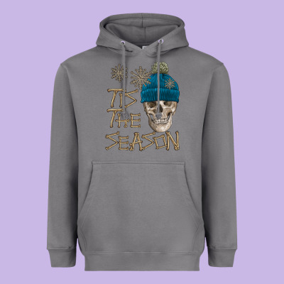 Skull Tis The Season Winter Heavyweight Hoodie Designed By Fadigitalartstudio