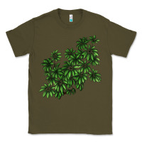 Army Green Botanical Schefflera Illustrations Classic Tee - LillyAllenDesigns