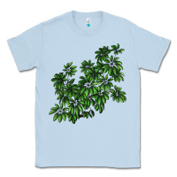 Dusty Blue Botanical Schefflera Illustrations Classic Tee - LillyAllenDesigns
