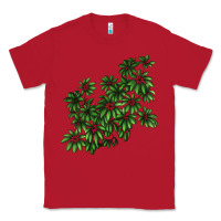 Red Botanical Schefflera Illustrations Classic Tee - LillyAllenDesigns