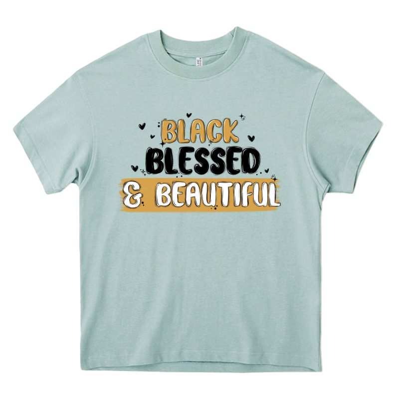 Black Blessed & Beautiful Heavy Core Tee by MaliasSmallBusiness | Teevron