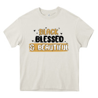 Cream black blessed & beautiful Heavy Core Tee - MaliasSmallBusiness