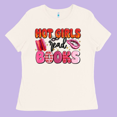 Hot Girls Read Books Ladies Tee Designed By Maliassmallbusiness