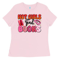 Bubblegum Pink hot girls read books Ladies Tee - MaliasSmallBusiness