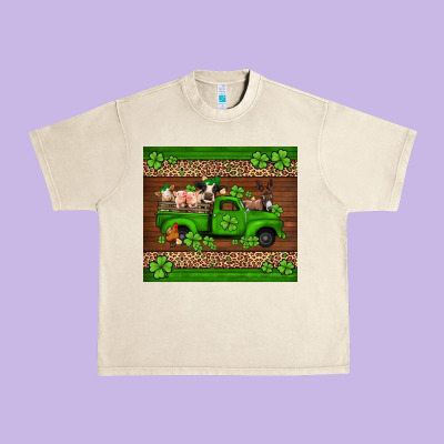St Patricks Farm Animals Truck Urban Heavy Tee Designed By Jasminsmagicworld