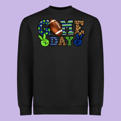 Game Day Green And Blue Team Color Heavyweight Sweatshirt Designed By Howdyjamesfarm