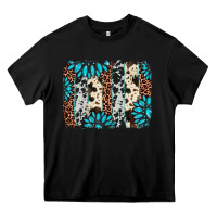 Black gemstone leopard cowhide brushstroke Heavy Core Tee - AdoDesignShop