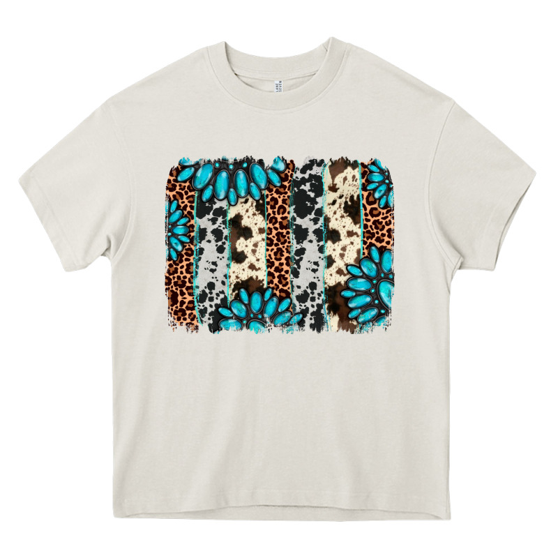 Gemstone Leopard Cowhide Brushstroke Heavy Core Tee by AdoDesignShop | Teevron