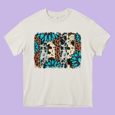 Gemstone Leopard Cowhide Brushstroke Heavy Core Tee Designed By Adodesignshop