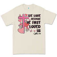Bone we love because he first loved us Premium Tee - MaliasSmallBusiness