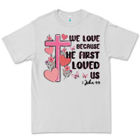 Dove Grey we love because he first loved us Premium Tee - MaliasSmallBusiness