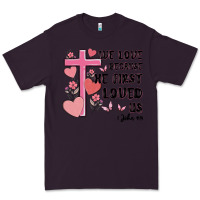 Plum we love because he first loved us Premium Tee - MaliasSmallBusiness