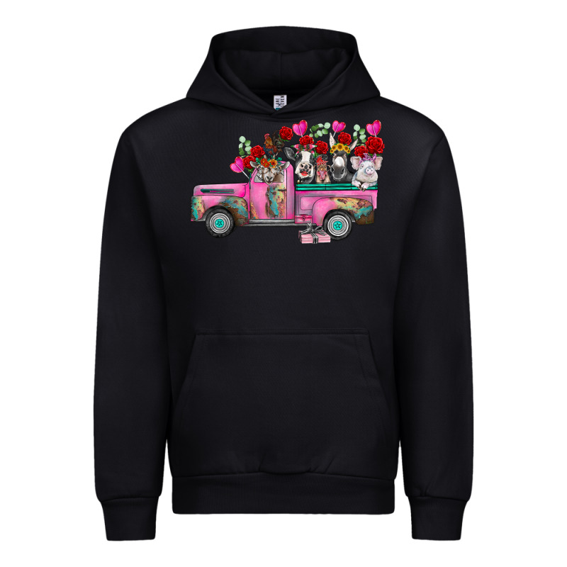Farm Animals Valentine Truck Urban Hoodie by RacoonDesign | Teevron