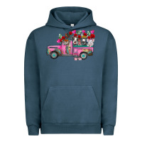 Pigment Midnight Navy farm animals valentine truck Urban Hoodie - RacoonDesign
