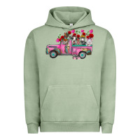Pigment Oil Green farm animals valentine truck Urban Hoodie - RacoonDesign