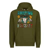 Army Green adulting is some bullshit Premium Hoodie - OliviaCreatesArt