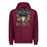 Burgundy adulting is some bullshit Premium Hoodie - OliviaCreatesArt