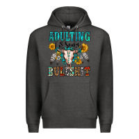 Charcoal Heather adulting is some bullshit Premium Hoodie - OliviaCreatesArt