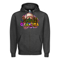 Charcoal Heather baseball grandma Zipper Hoodie - OliviaCreatesArt