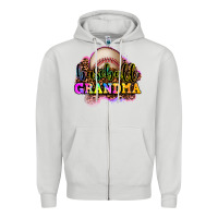 Dove Grey baseball grandma Zipper Hoodie - OliviaCreatesArt