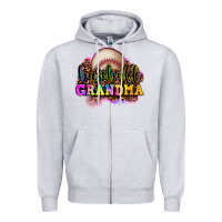 Heather Grey baseball grandma Zipper Hoodie - OliviaCreatesArt