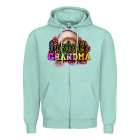Seafoam baseball grandma Zipper Hoodie - OliviaCreatesArt